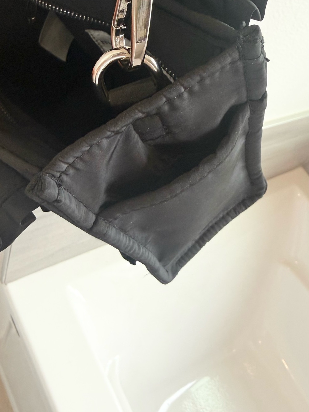 MADDEN GIRL Emilyy Ruffle Nylon Mini Tote in Black - Picture 8 of 14